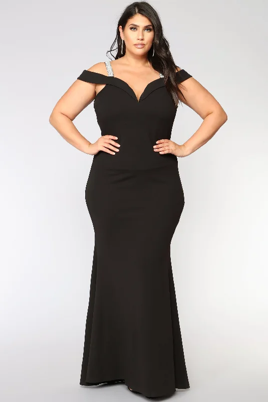 So Gorgeous Rhinestone Dress - Black