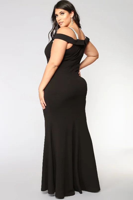 So Gorgeous Rhinestone Dress - Black