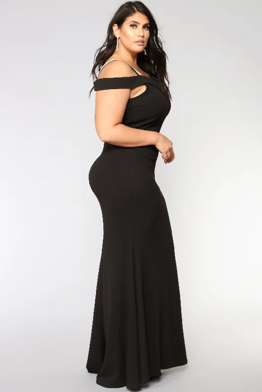 So Gorgeous Rhinestone Dress - Black